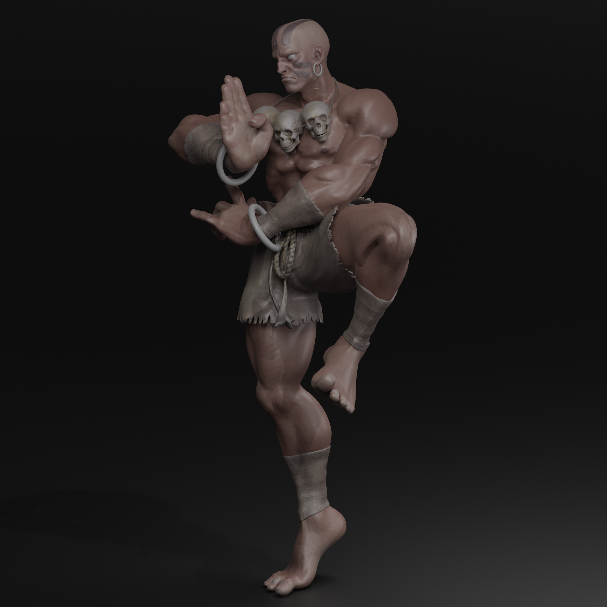 dhalsim street fighter fan art 3d stl free printed toys toy file 3D print model - Mito3D