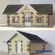 dhuizon station Spiel Bahnhof Zug ho mock-up Landschaft 3d print model - Mito3D