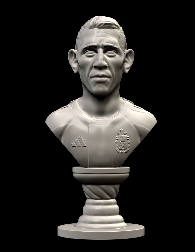 di maria busto kunst engel dimaria vorteilhaft katar welt amerika tasse fußball büste video ausgewählt argentinien 3D print model - Mito3D