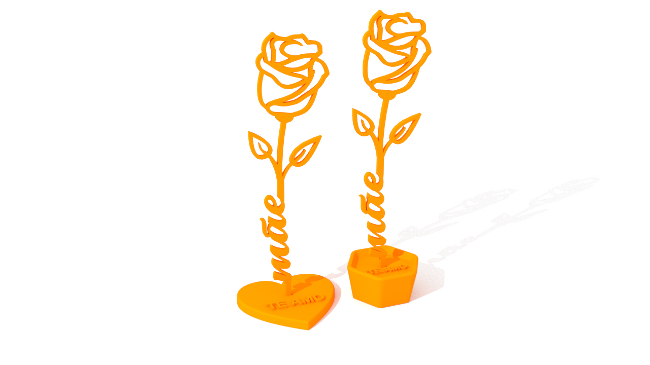 dia das es e te amo mother day rose mom love 3D print model - Mito3D