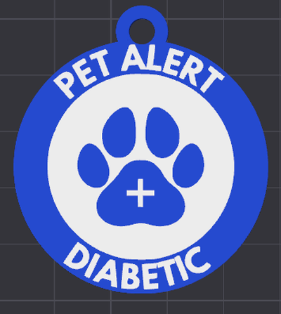 diabetiker hund etikett 3d print model - Mito3D
