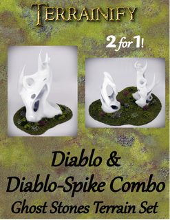 diablo spike combo fantasma Roca talón dinámica colinas terreno terrenoificar dispersión miniaturas dnd d juego guerra rpg rol 3d print model - Mito3D