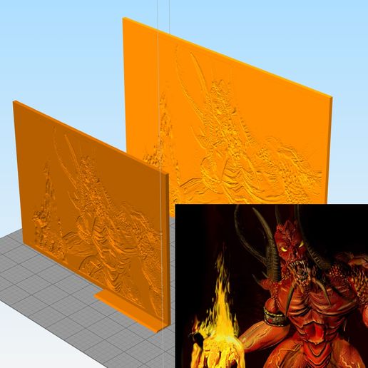 diablo 1 litofania 200mm 260mm arte bufera neve litografia immagini diablo2 diablo3 diablo4 cranio male gioco pcgame 3D print model - Mito3D