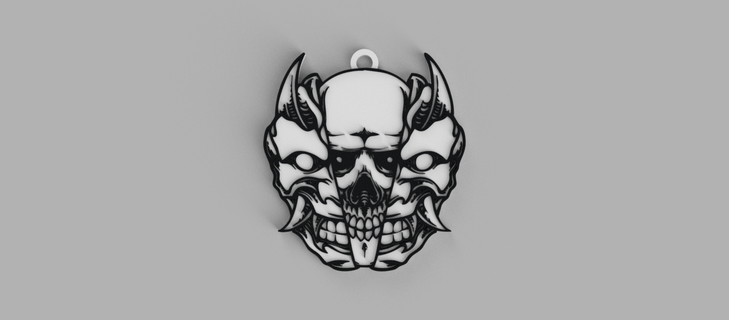 diablo calavera keychain - pendant earrings halloween 3d print model - Mito3D