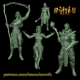 diablo ii - sorceress spellcaster mage wizard witch magic staff egypt egyptian scarab armor scale 3d print model - Mito3D