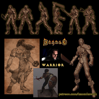 diablo warrior armor mail sword axe 3d print model - Mito3D