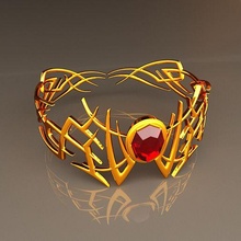 diadem jewelry tiara crown princess mermaid fairy royal gold golden queen magic fashion beauty beautiful accsessories luxury fantasy ruby 3d print model - Mito3D