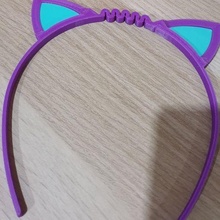 diadema gato flexible oréjas color Moda cintas pelo 3d print model - Mito3D