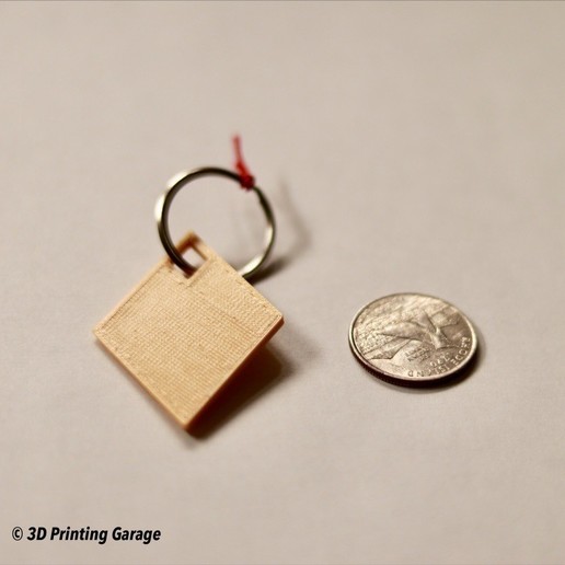 diamond-shaped keychain ornament 3D print model - Mito3D