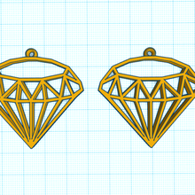 diamante 1 orecchini vari in sospeso 3d print model - Mito3D