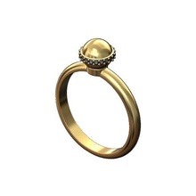 Diamant 6mm Gold Ball Ring Größe 5to9 3d drucken Modell Schmuck Korn Mode druckbar Silber Sterling Luxus Zubehör 3d print model - Mito3D