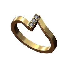 diamante Barra sobreposto haste anel tamanhos 5to9 3d impressão modelo joalheria sinete imprimível ouro prata empilhador empilhável 3d print model - Mito3D