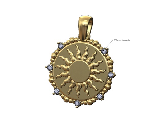 elmas boncuklar madeni para güneş kolye cazibe 3d yazdır model boncuklu boncuk takı yazdırılabilir altın gümüş mücevher kefalet nostaljik bilezik moda 3d print model - Mito3D