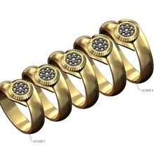 Diamant Lünette Bypass Band Größen 5to9 3d drucken Modell Schmuck sehen Rolex Ring druckbar Gold Silber Luxus bling Herren vintag klassisch 3d print model - Mito3D
