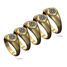 diamante bisel sello anillo tamaños 5to9 3d impresión modelo joyería joya caballeros reloj rolex imprimible oro plata lujo declaración 3d print model - Mito3D