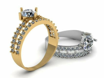 diamante nupcial anillo 3d imprimible modelo joyería joya 3dprinted diseño Moda oro dorado impresión prototipos plata 3d print model - Mito3D