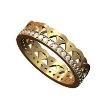 diamante céltico arco banda tamaños 6 7 8 3d impresión modelo joyería joya anillo Boda compromiso 3d print model - Mito3D