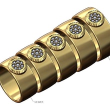 diamond cluster bezel watch cigar band sizes 5to9 3d print model 3d print model - Mito3D