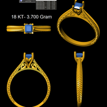 diamond cutting ring jewelry goldring solitary diamondring 3d print model - Mito3D