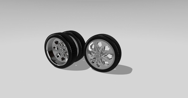 diamond dually wheels wheels truck dually custom  3d print model - Mito3D