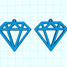 diamond earrings various pending diamonds 3d print model - Mito3D