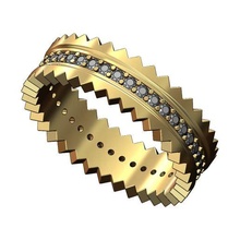 diamante Beira banda tamanhos 6 7 8 3d impressão modelo joalheria anel jóias lapidado moda imprimível ouro prata serrilhado padronizar 3d print model - Mito3D
