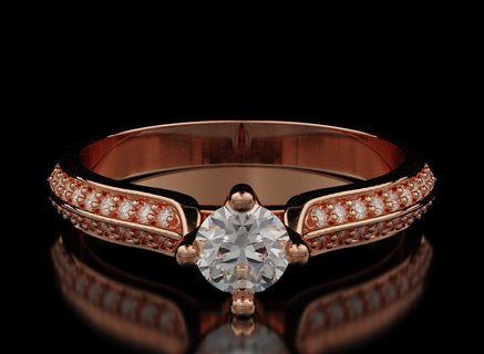 diamante Fidanzamento squillare 554 3dprinted design moda oro d'oro gioiello gioielleria Stampa stampabile stampa prototipazione anelli argento 3d print model - Mito3D