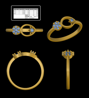diamante ouro lindo anel 3d print model - Mito3D