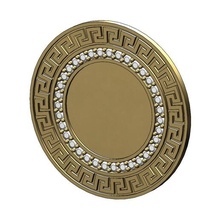 diamante greco chiave immagine telaio pendente moneta 3d Stampa modello gioielleria stampabile oro argento incidere collana bling ornamento Grecia 3d print model - Mito3D