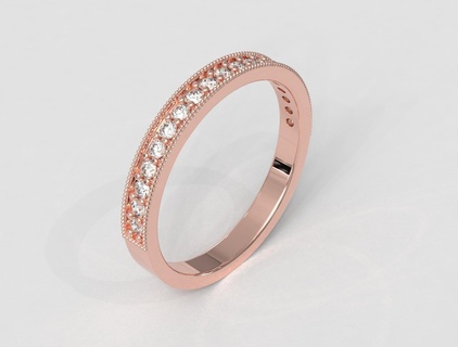 diamond half band Jewelry ring rings gold jewelry pauloranieri fashion classic modern silver wedding gemstone jewellery 3d print model - Mito3D