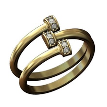 Diamant Wendel Trommel Ring 3d drucken Modell Schmuck druckbar Gold Sterling Silber Juwel einfach stapelbar Luxus Engagement Hochzeit brillant 3d print model - Mito3D