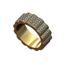 diamond iced watch link band sizes 7 8 9 3d print model jewelry ring printable gold silver sterling jewellery luxury bling rings 3d print model - Mito3D