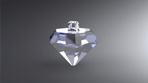 diamante portachiavi chiave luminosa brillante trasparente giocattolo cristallo esagono 3d print model - Mito3D