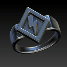 Diamant Blitz Bolzen Signet Ring Anhänger Armband Halskette Charme 3d print model - Mito3D