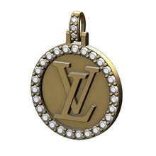 diamond louis vuitton pendant 3d print model engraving jewelry printable gold silver jewellery necklace luxury swag bling louisvuitton logo sign fashion accessories pendants 3d print model - Mito3D