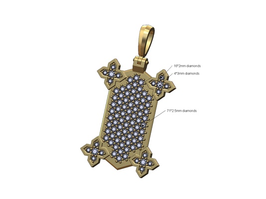 diamante marocchino maltese stella angoli pendente 3d stampa modello fiore collana ghiacciato gioielleria stampabile oro argento cauzione vintage moda 3d print model - Mito3D