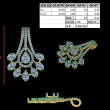 diamond pendant & earing jewelry 3d print model - Mito3D