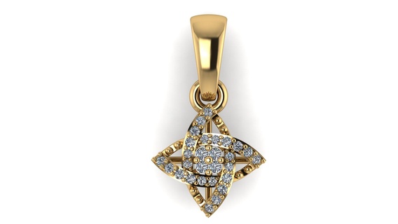 diamond pendent Jewelry 3d print model - Mito3D