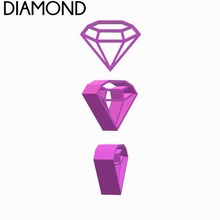 diamant polymère argile coupeurs biscuit coupeur bijoux fabrication outils biologique timbre 3d print model - Mito3D