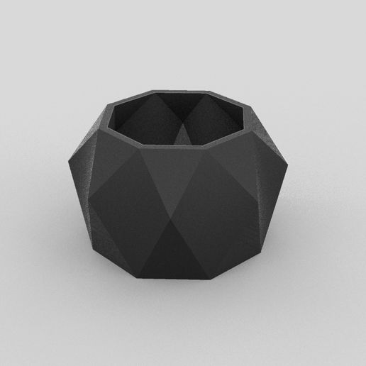 diamond pot plant flower vase 3D print model - Mito3D