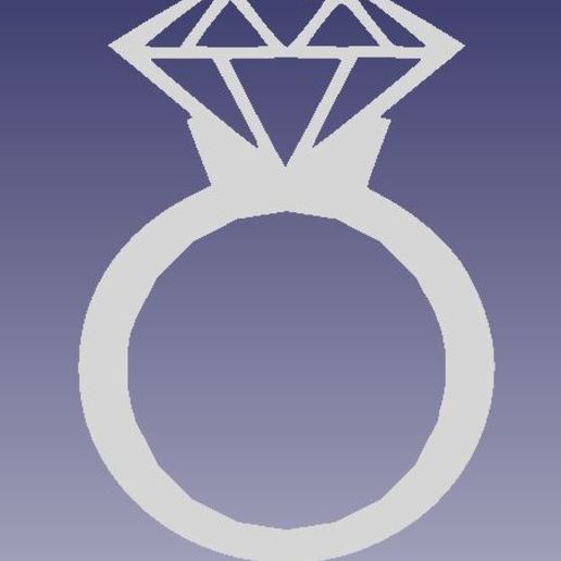 Diamant-ring Schmuck ring diamond 3D print model - Mito3D