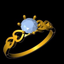 diamante anillo joyería arete pendientes joyas oro plata joya excelente 3d print model - Mito3D