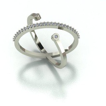 anillo de diamante la joyería 3d el oro 3d print model - Mito3D