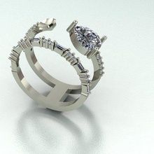 anello di diamanti gioielli oro 3d print model - Mito3D