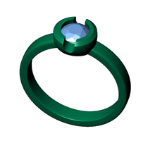 diamond ring jewelry stl free bezel gold 3d print model - Mito3D