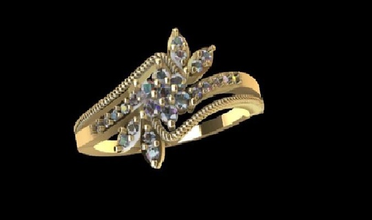 diamante anillo anycubic3d joyería joya catedral alto calidad 3d print model - Mito3D