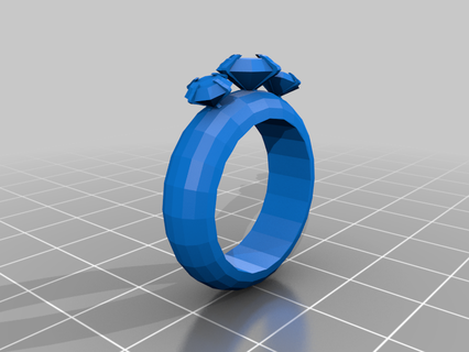 Diamant Ring Schmuck Juwel 3d print model - Mito3D