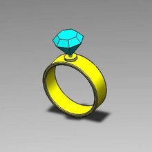 Diamant-ring Mode ring 3d print model - Mito3D