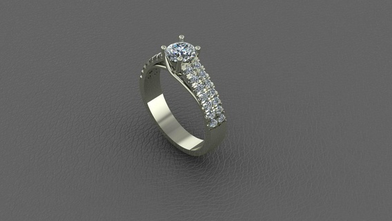 Diamant Ring 6mm Schmuck Ringe 3d print model - Mito3D