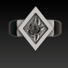 diamante rosa sinete anel jóias 3d print model - Mito3D